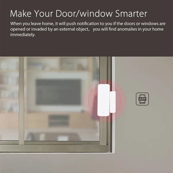 TUYA WiFi Smart Door or Window Alarm Sensor 1 Pack, 2.4GHz