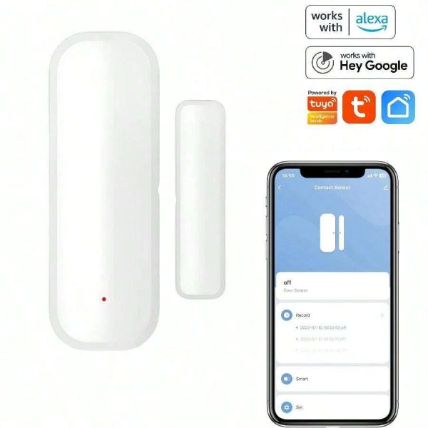 TUYA WiFi Smart Door or Window Alarm Sensor 1 Pack, 2.4GHz